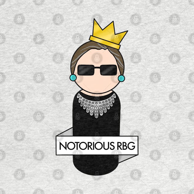 Notorious RBG Ruth Bader Ginsburg Peg Doll by scrambledpegs